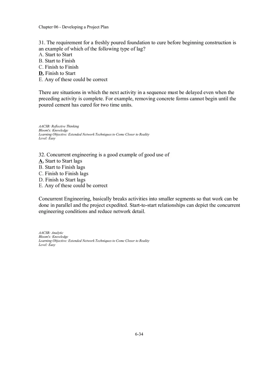 Chapter 06 - Developing a Project Plan Multiple Choice Part 2 - Page 7