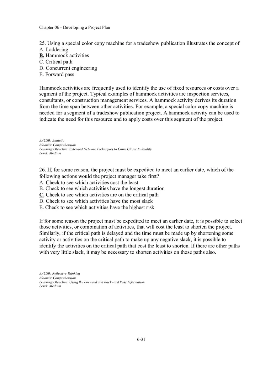 Chapter 06 - Developing a Project Plan Multiple Choice Part 2 - Page 4