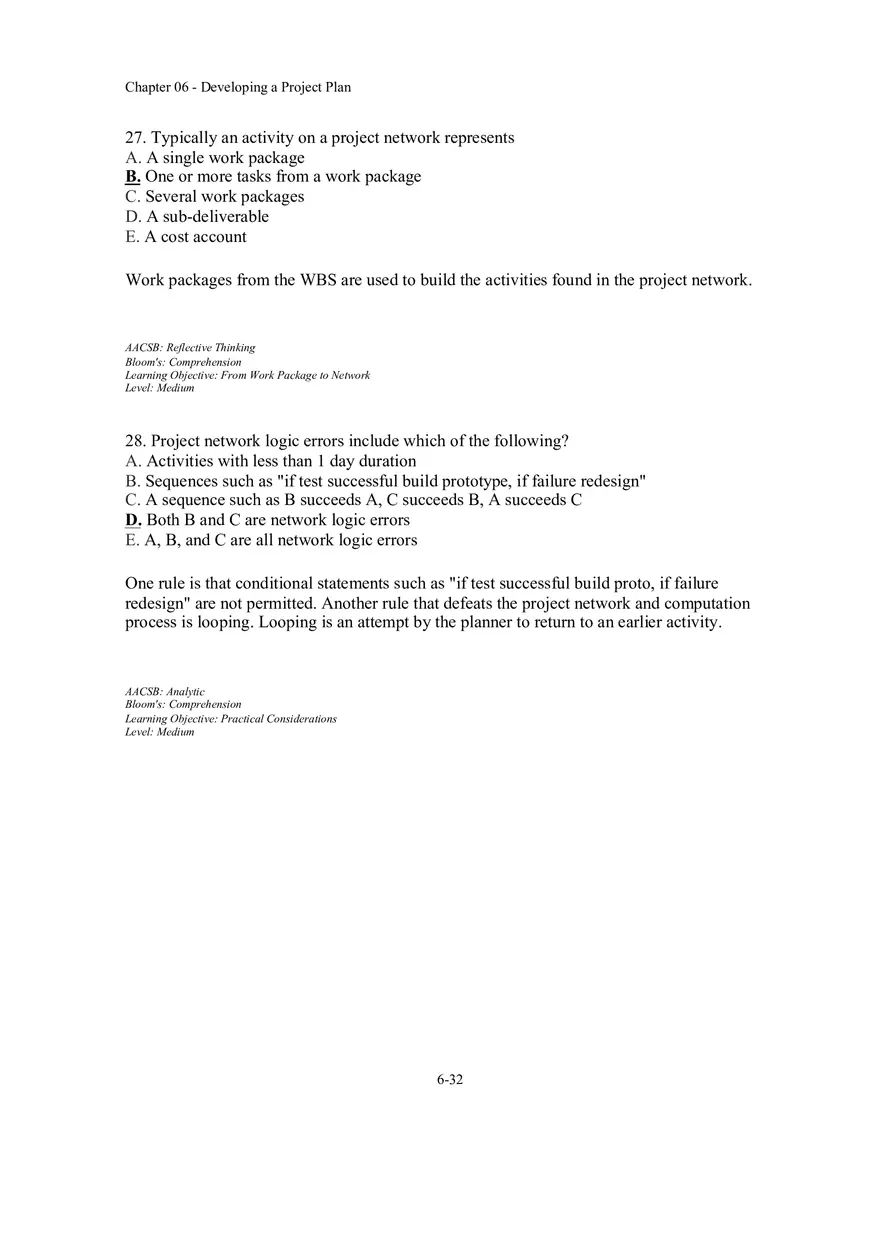 Chapter 06 - Developing a Project Plan Multiple Choice Part 2 - Page 5