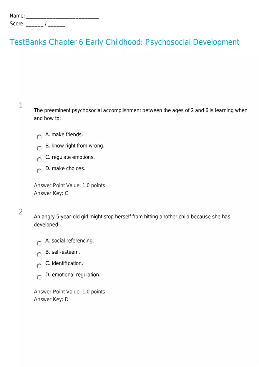 Chapter 6 Early Childhood Psychosocial Development Part 1 - Page 1