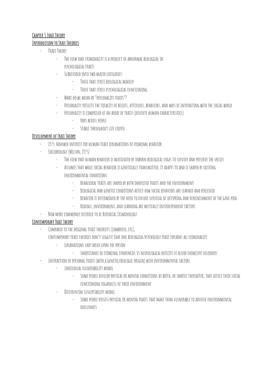Chapter 5 Trait Theory Criminology - Page 1