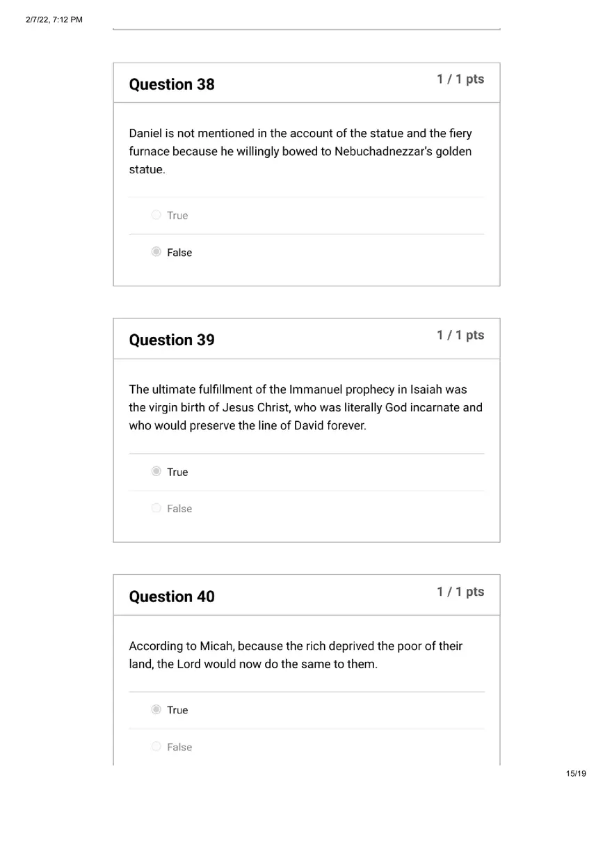 Quiz The Old Testament Books of Prophecy - Page 7