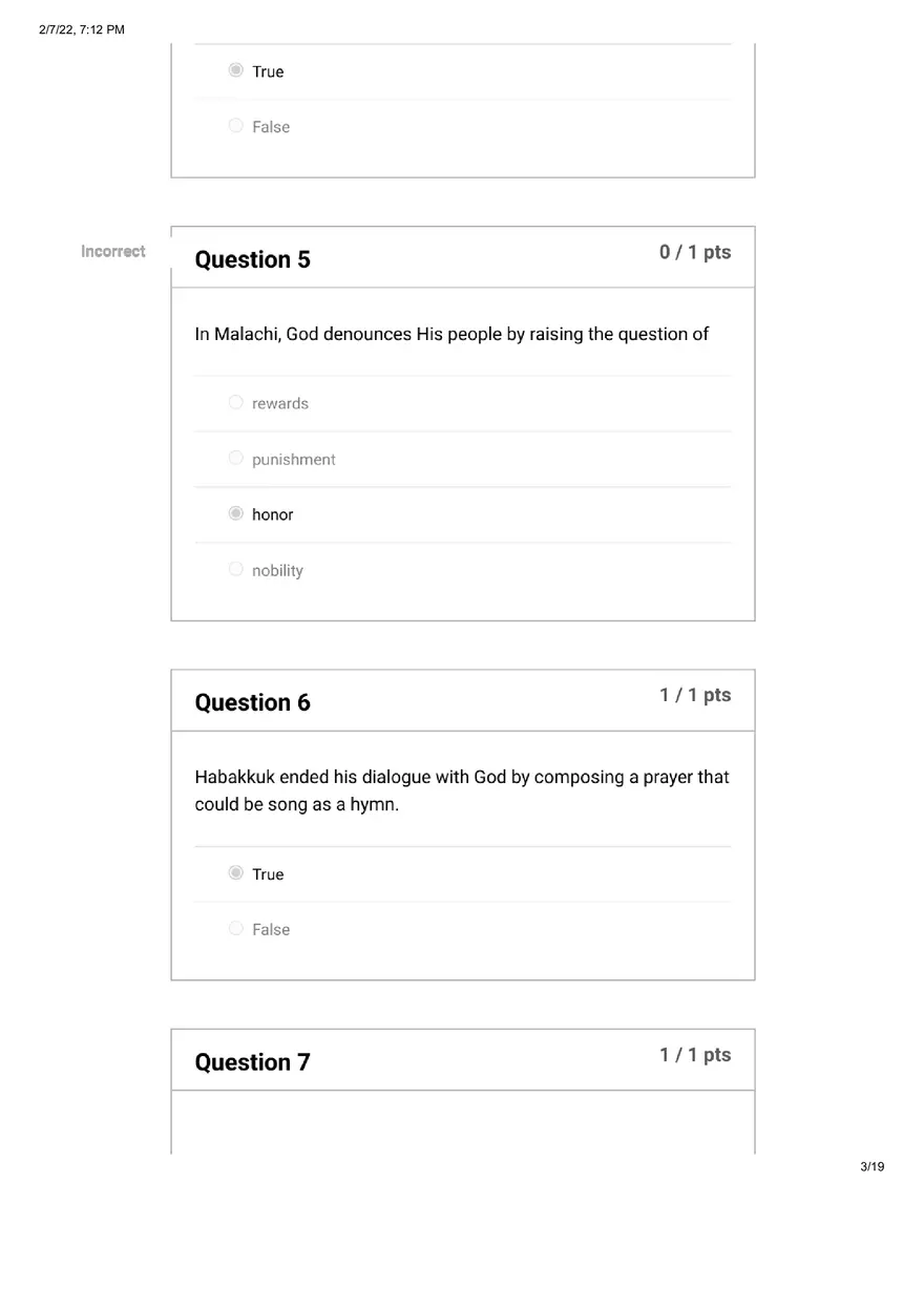 Quiz The Old Testament Books of Prophecy - Page 12