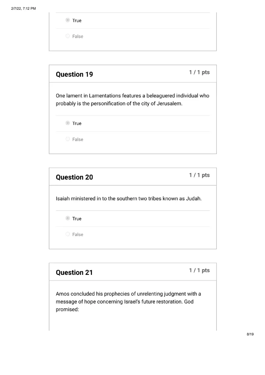 Quiz The Old Testament Books of Prophecy - Page 17