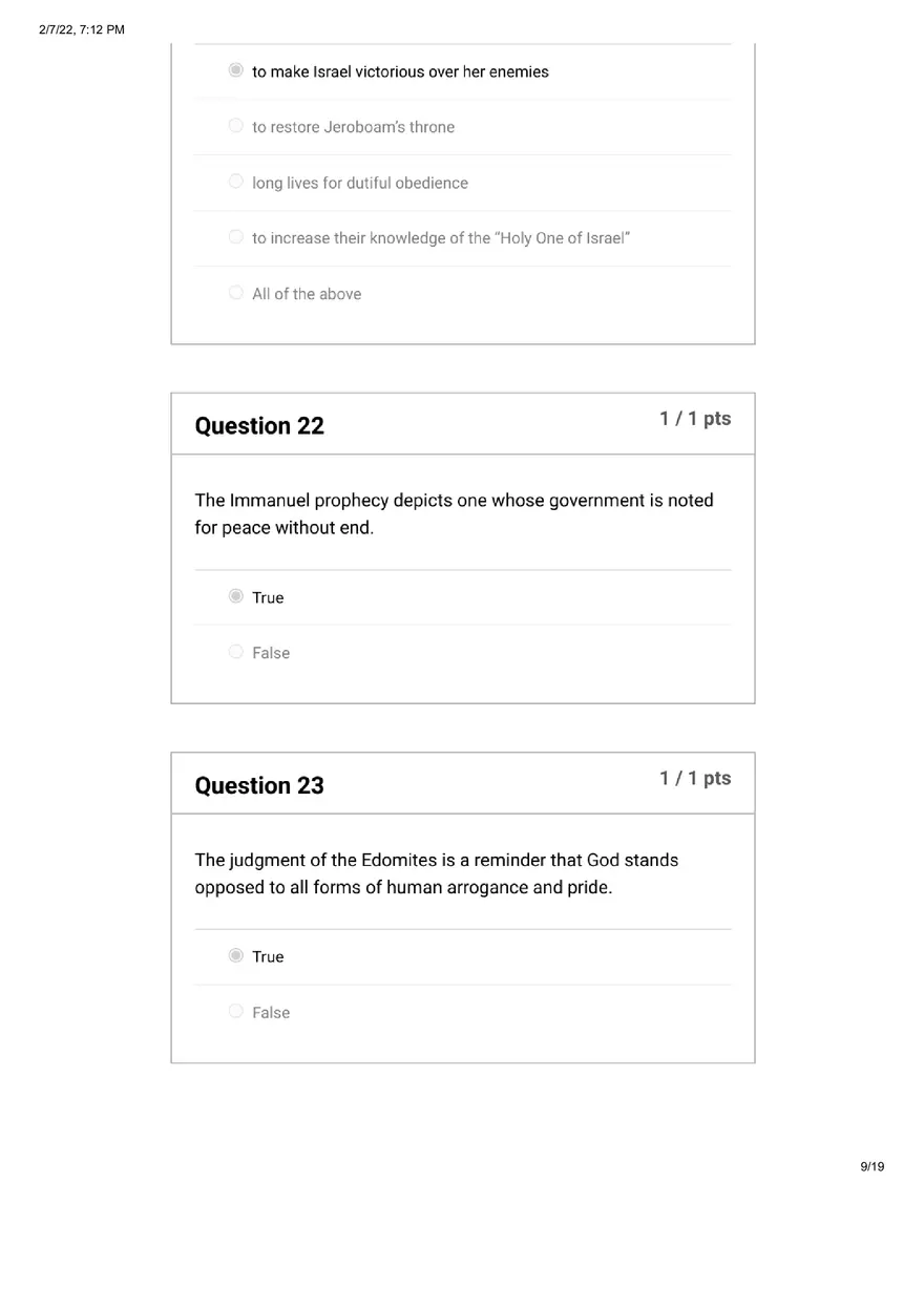 Quiz The Old Testament Books of Prophecy - Page 18