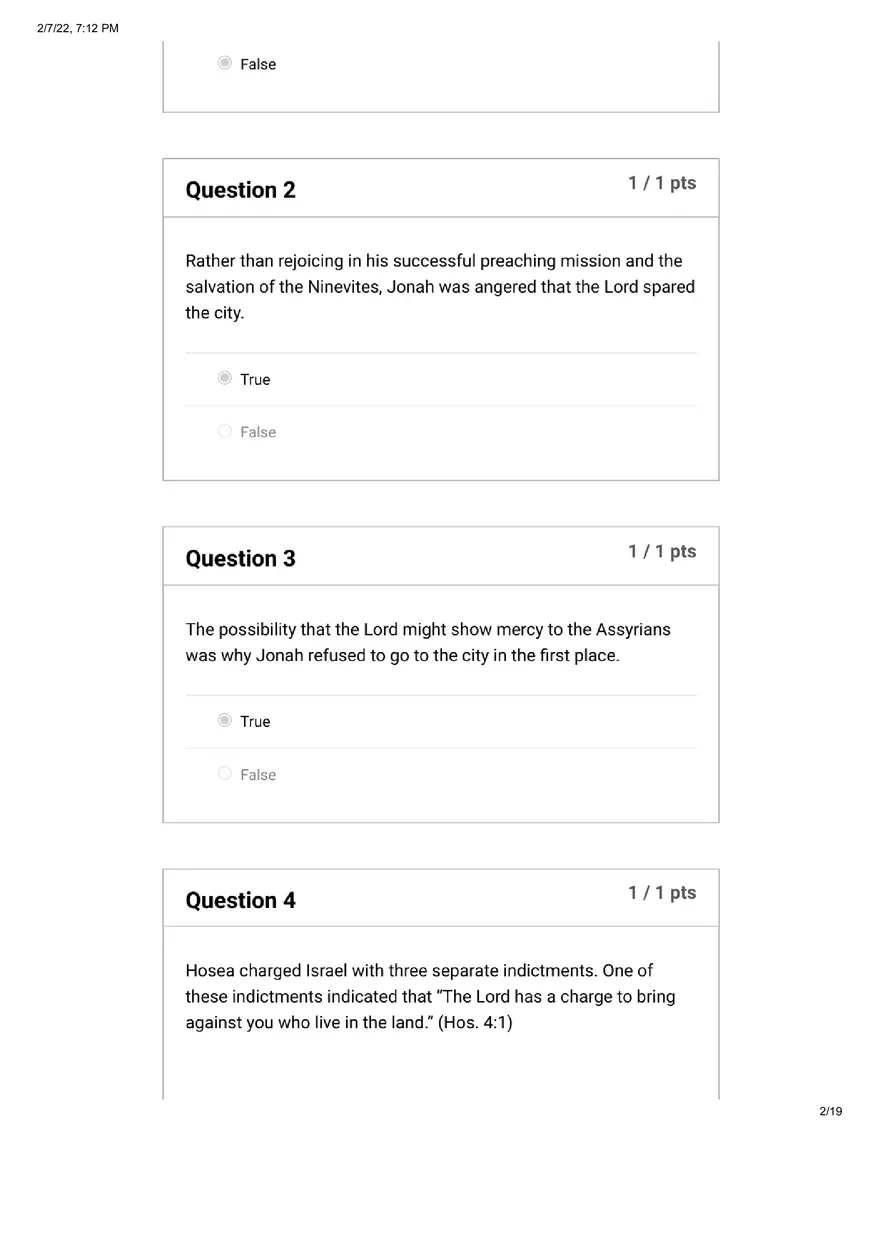 Quiz The Old Testament Books of Prophecy - Page 2