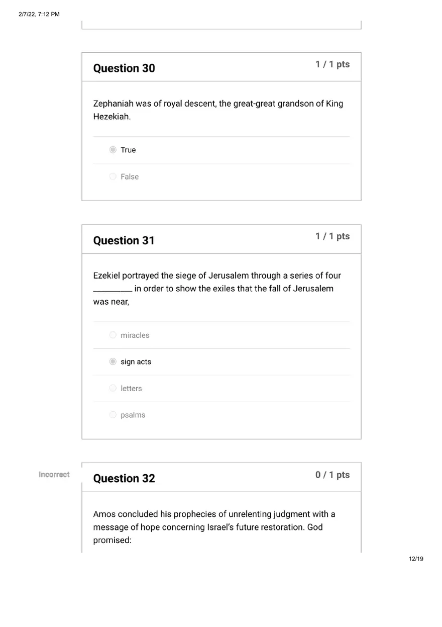 Quiz The Old Testament Books of Prophecy - Page 4