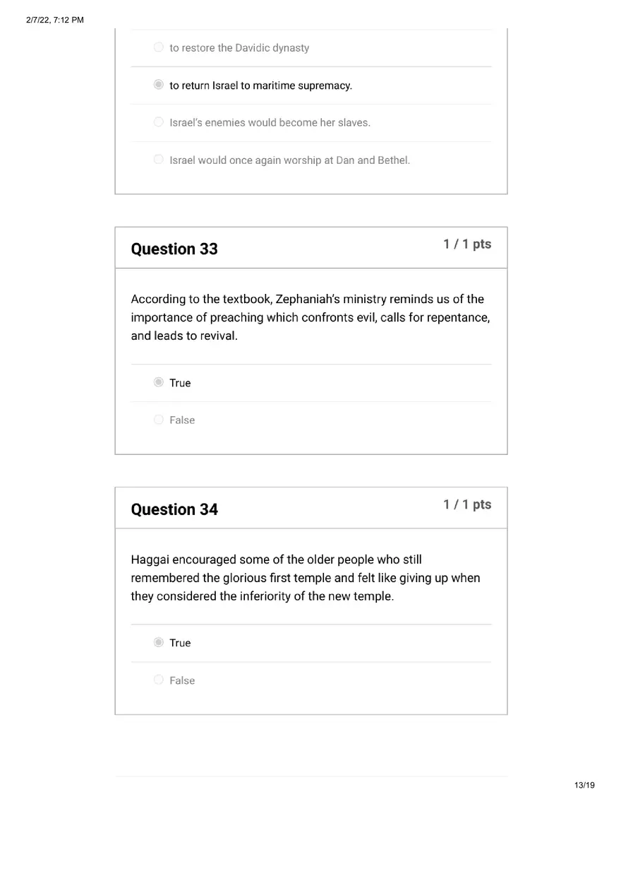 Quiz The Old Testament Books of Prophecy - Page 5
