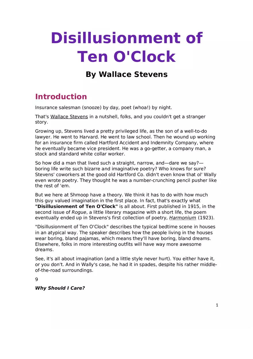Disillusionment of Ten O'Clock - Page 1