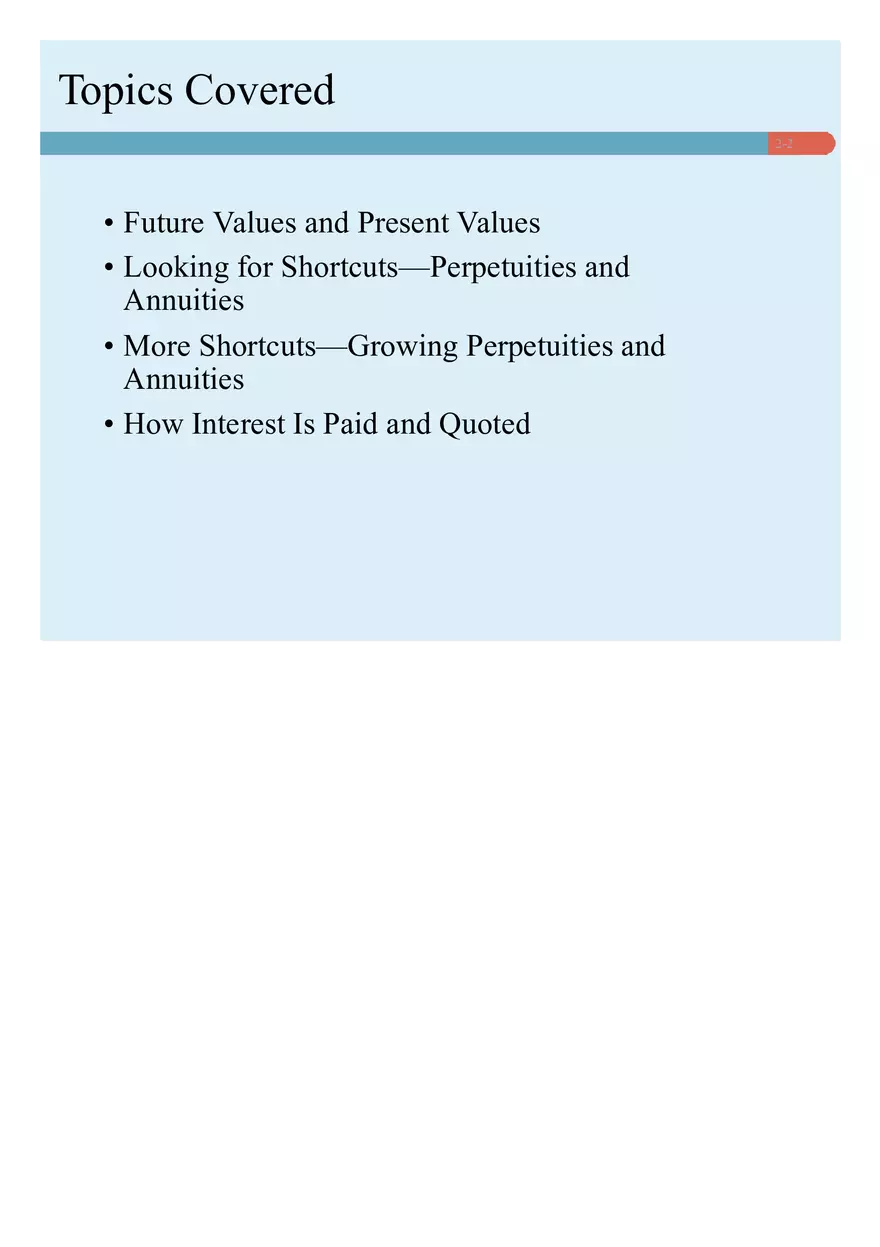 Chapter 02 How to Calculate Present Values Lecture - Page 1