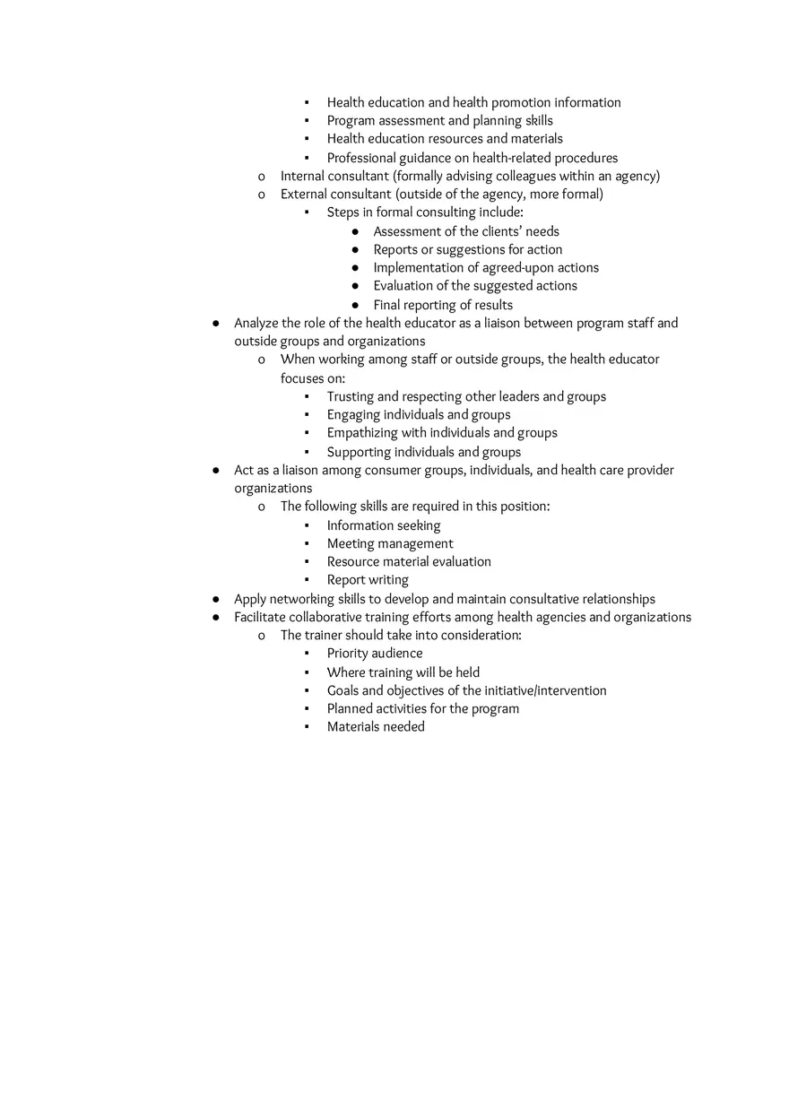 Area of Responsibility VI Serve as a Health Education Resource Person - Page 3
