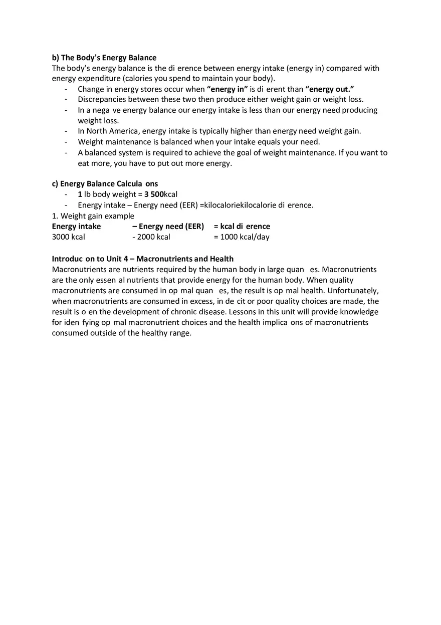 The Body’s Energy Balance - Page 3