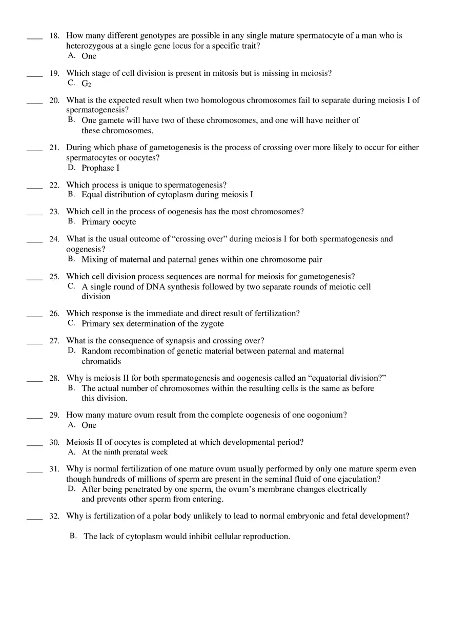 Chapter 3 Genetic Influence on Cell Division, Differentiation, and Gametogenesis - Page 2