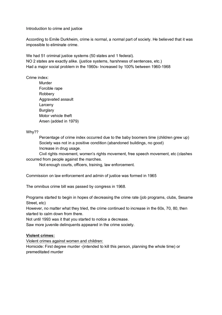 Introduction to Crime and Justice - Page 1