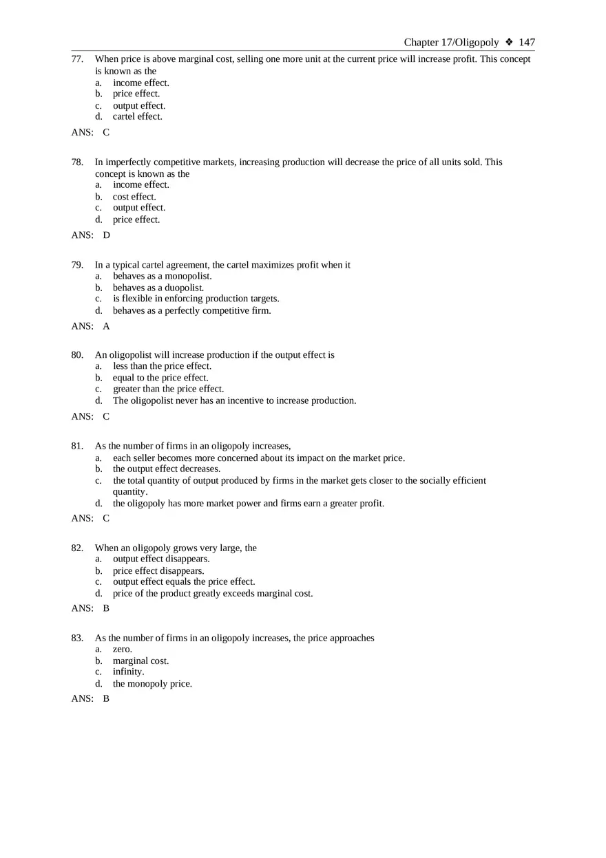 Chapter 17 Oligopoly Sec01 Multiple Choice - Page 8