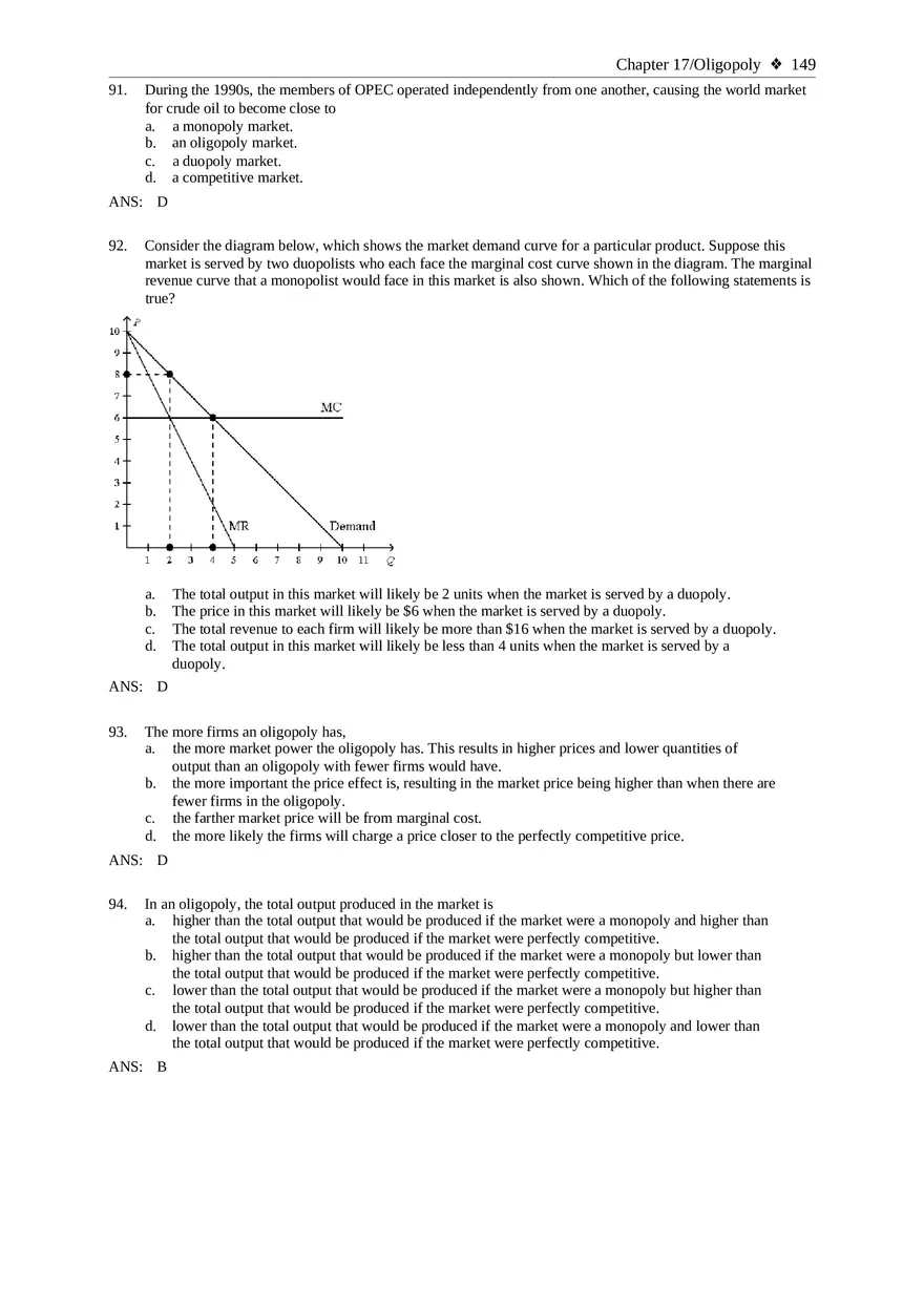 Chapter 17 Oligopoly Sec01 Multiple Choice - Page 10