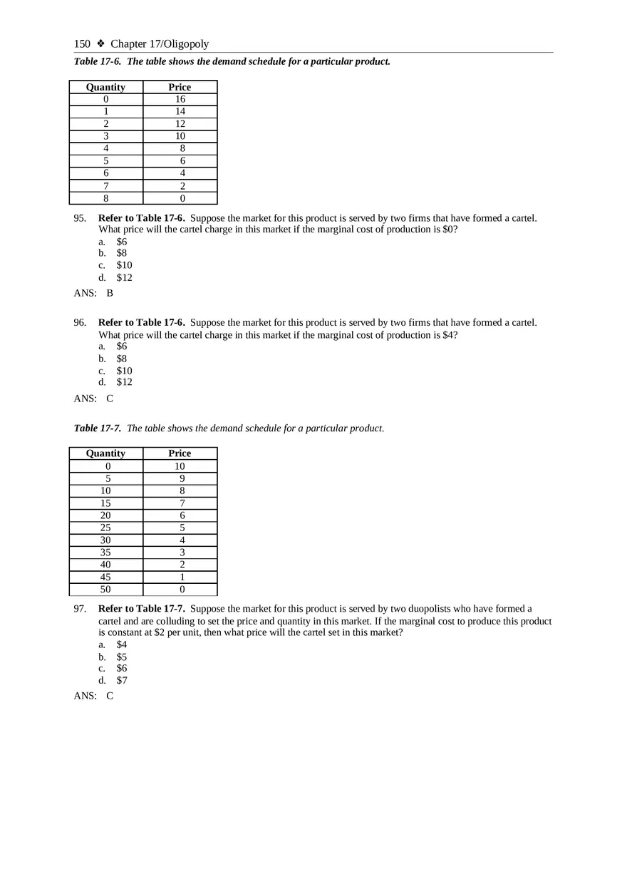 Chapter 17 Oligopoly Sec01 Multiple Choice - Page 11
