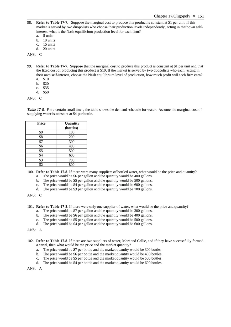 Chapter 17 Oligopoly Sec01 Multiple Choice - Page 12