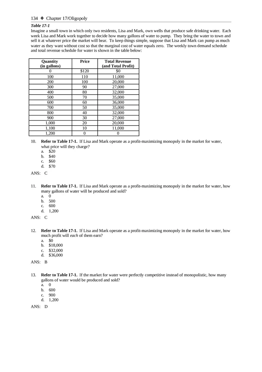 Chapter 17 Oligopoly Sec01 Multiple Choice - Page 13