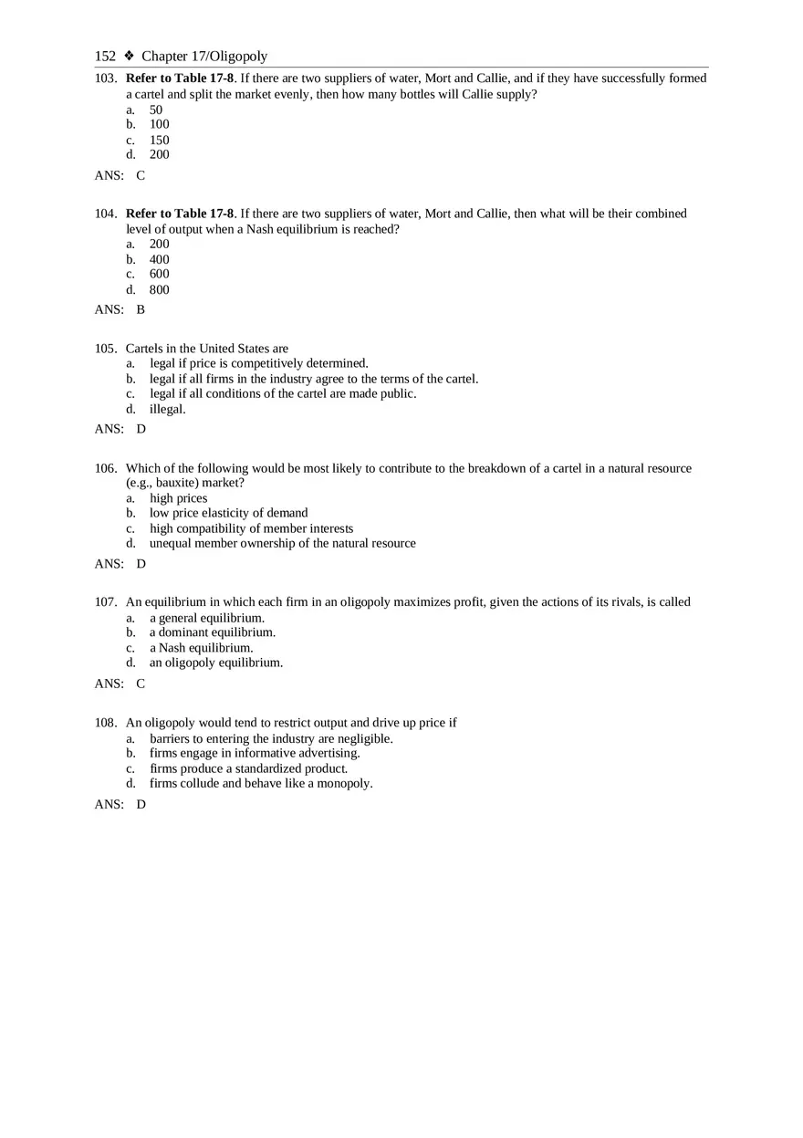 Chapter 17 Oligopoly Sec01 Multiple Choice - Page 14