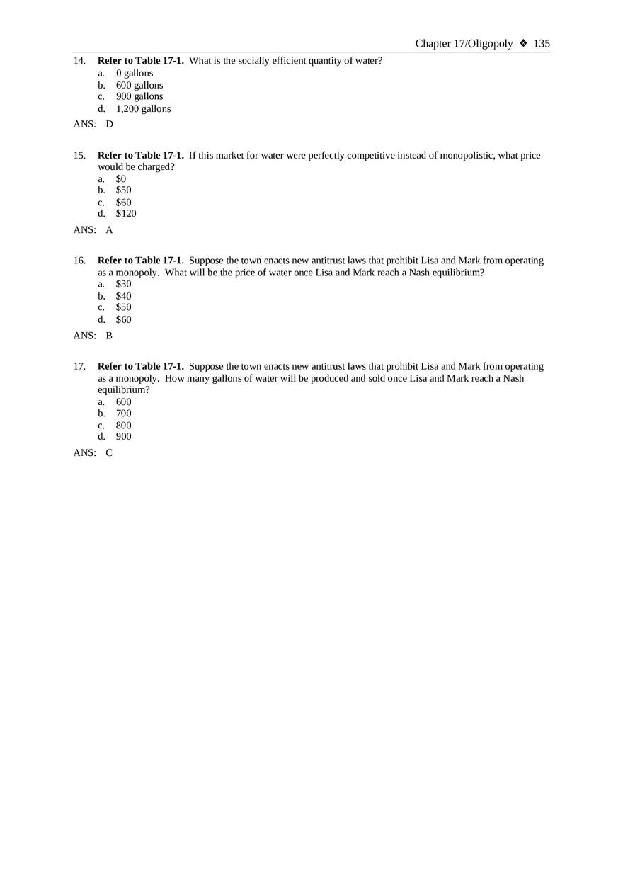 Chapter 17 Oligopoly Sec01 Multiple Choice - Page 15