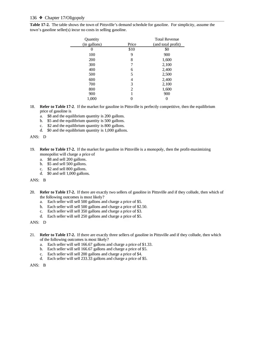 Chapter 17 Oligopoly Sec01 Multiple Choice - Page 16