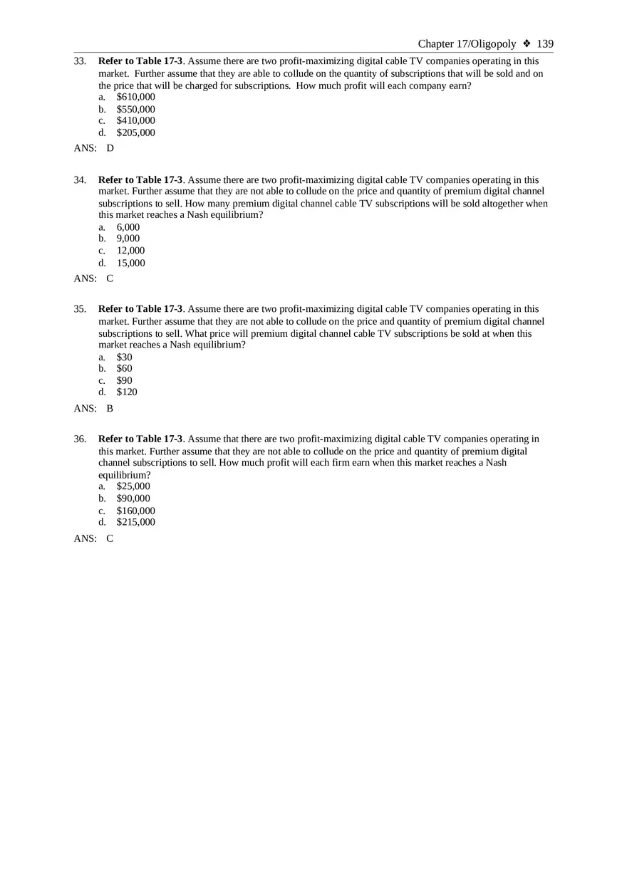 Chapter 17 Oligopoly Sec01 Multiple Choice - Page 19