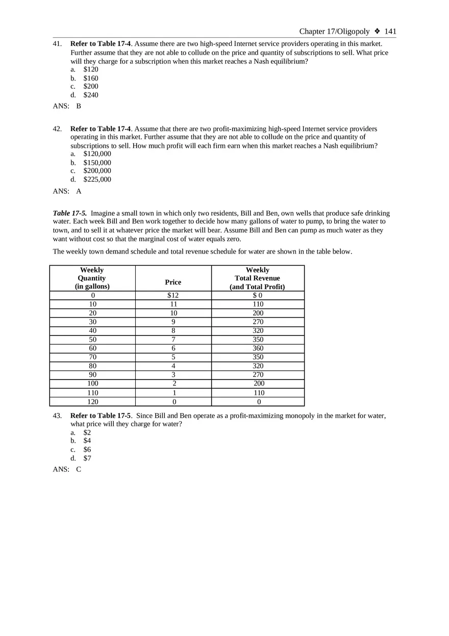 Chapter 17 Oligopoly Sec01 Multiple Choice - Page 21