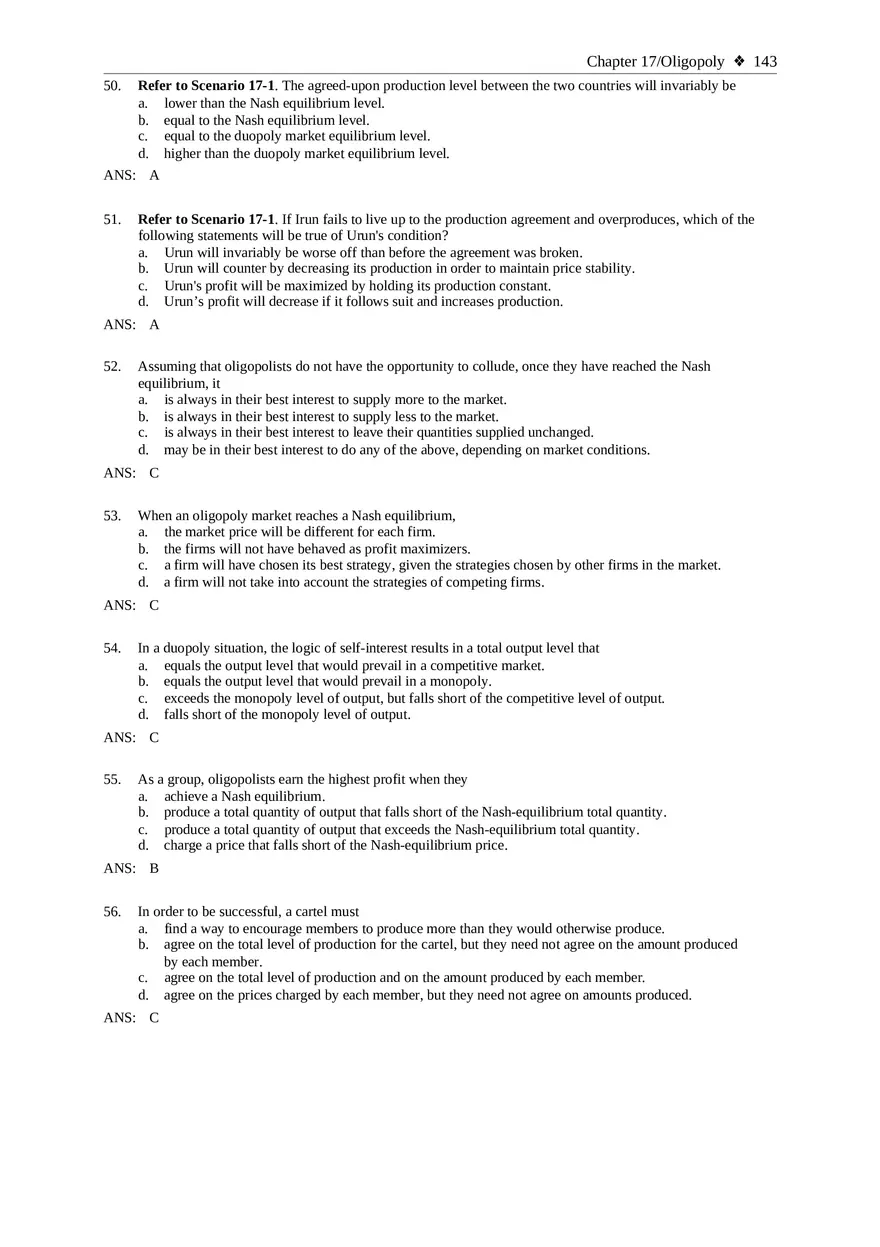 Chapter 17 Oligopoly Sec01 Multiple Choice - Page 4