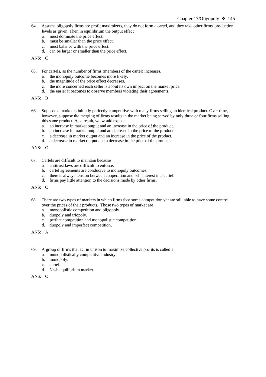 Chapter 17 Oligopoly Sec01 Multiple Choice - Page 6