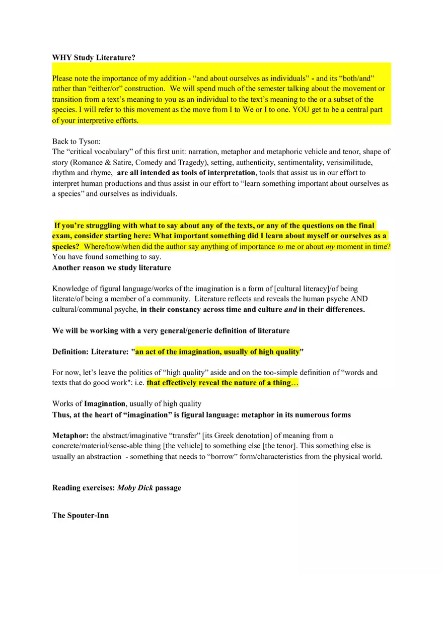 Why Study Literature - Page 1