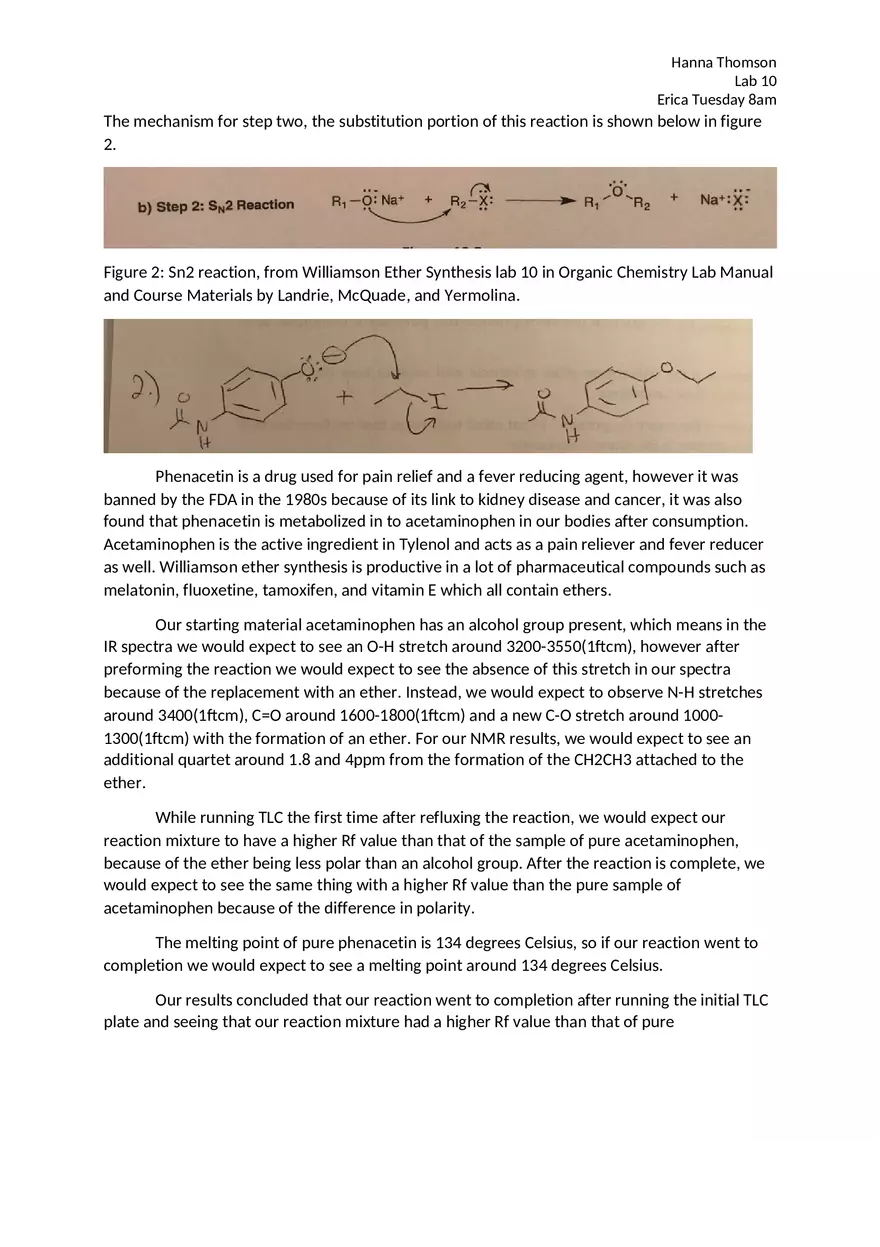 Williamson Ether Synthesis Lab Report - Page 2