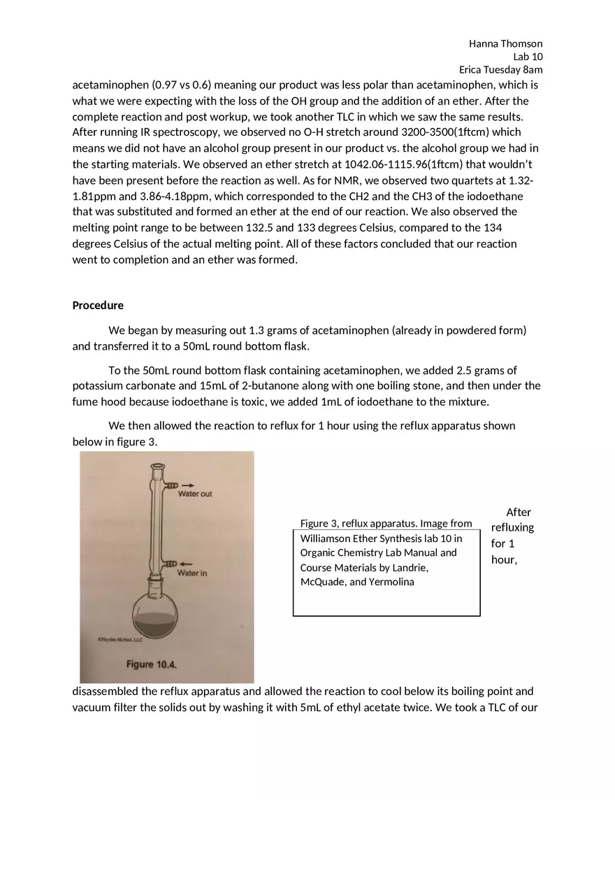Williamson Ether Synthesis Lab Report - Page 3