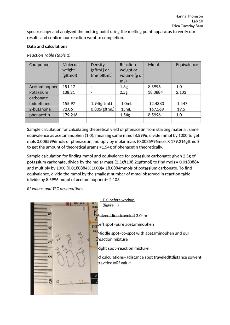 Williamson Ether Synthesis Lab Report - Page 5