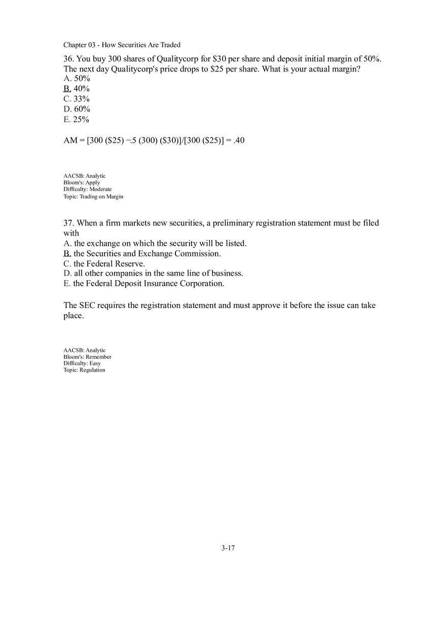 Chapter 03 How Securities Are Traded Answer Key Part 2 - Page 7