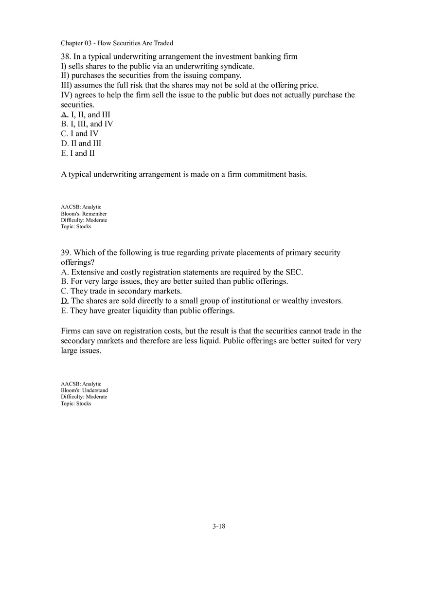 Chapter 03 How Securities Are Traded Answer Key Part 2 - Page 8