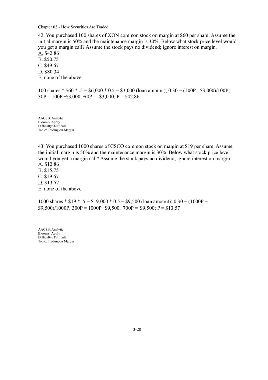 Chapter 03 How Securities Are Traded Answer Key Part 2 - Page 10