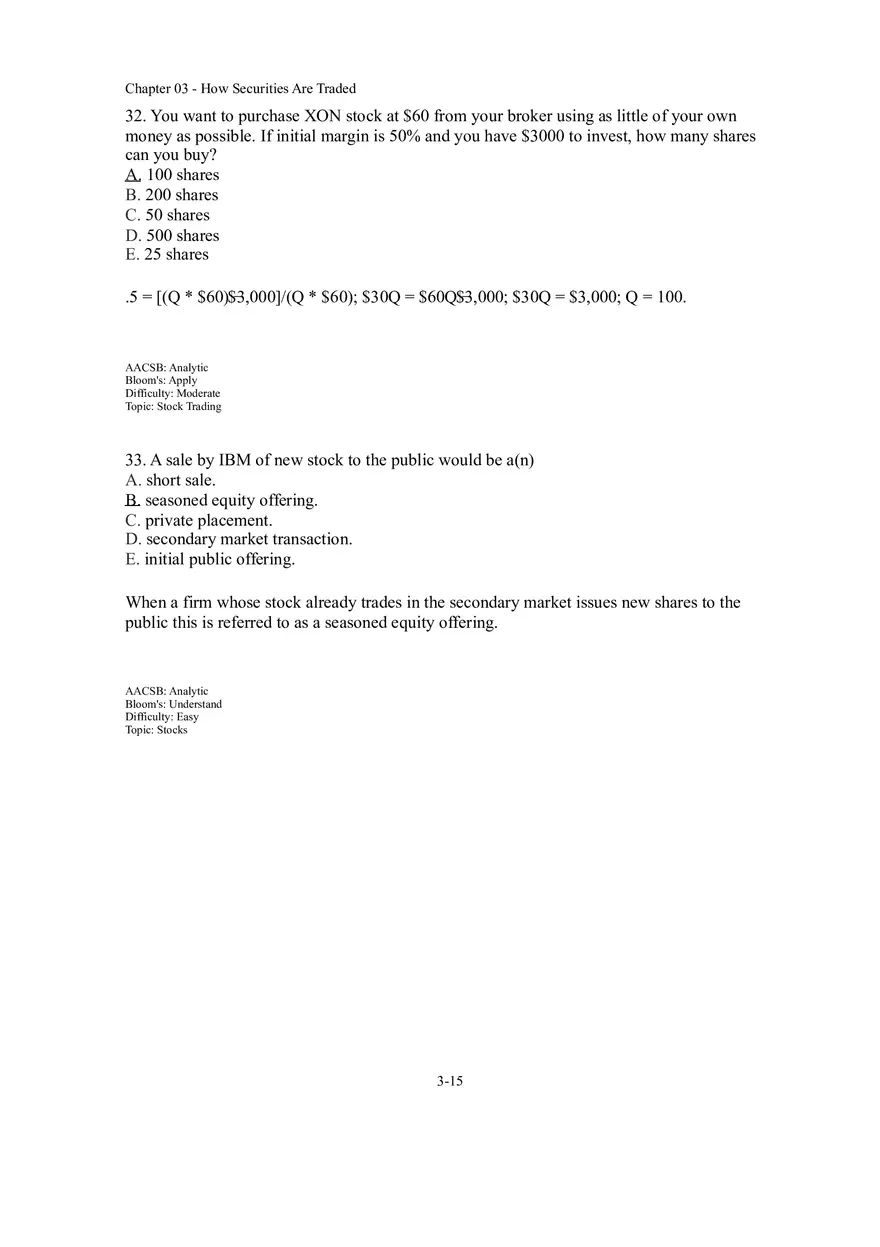 Chapter 03 How Securities Are Traded Answer Key Part 2 - Page 5