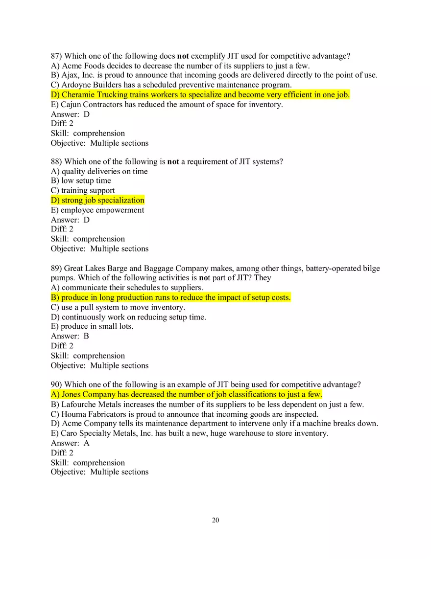 Chapter 16  JIT and Lean Operations Answers Part 3 - Page 1
