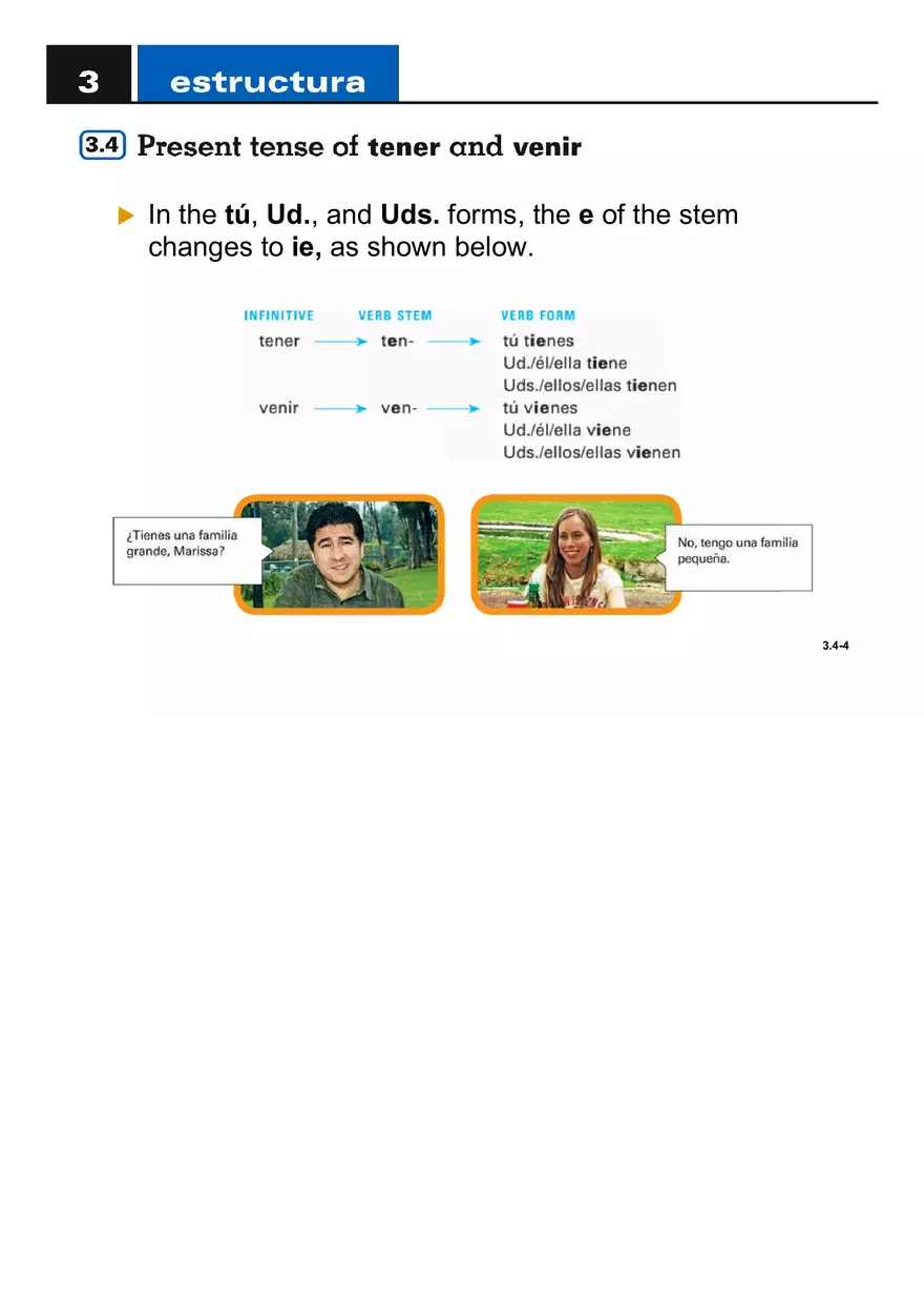 Present Tense of Tener and Venir - Page 4