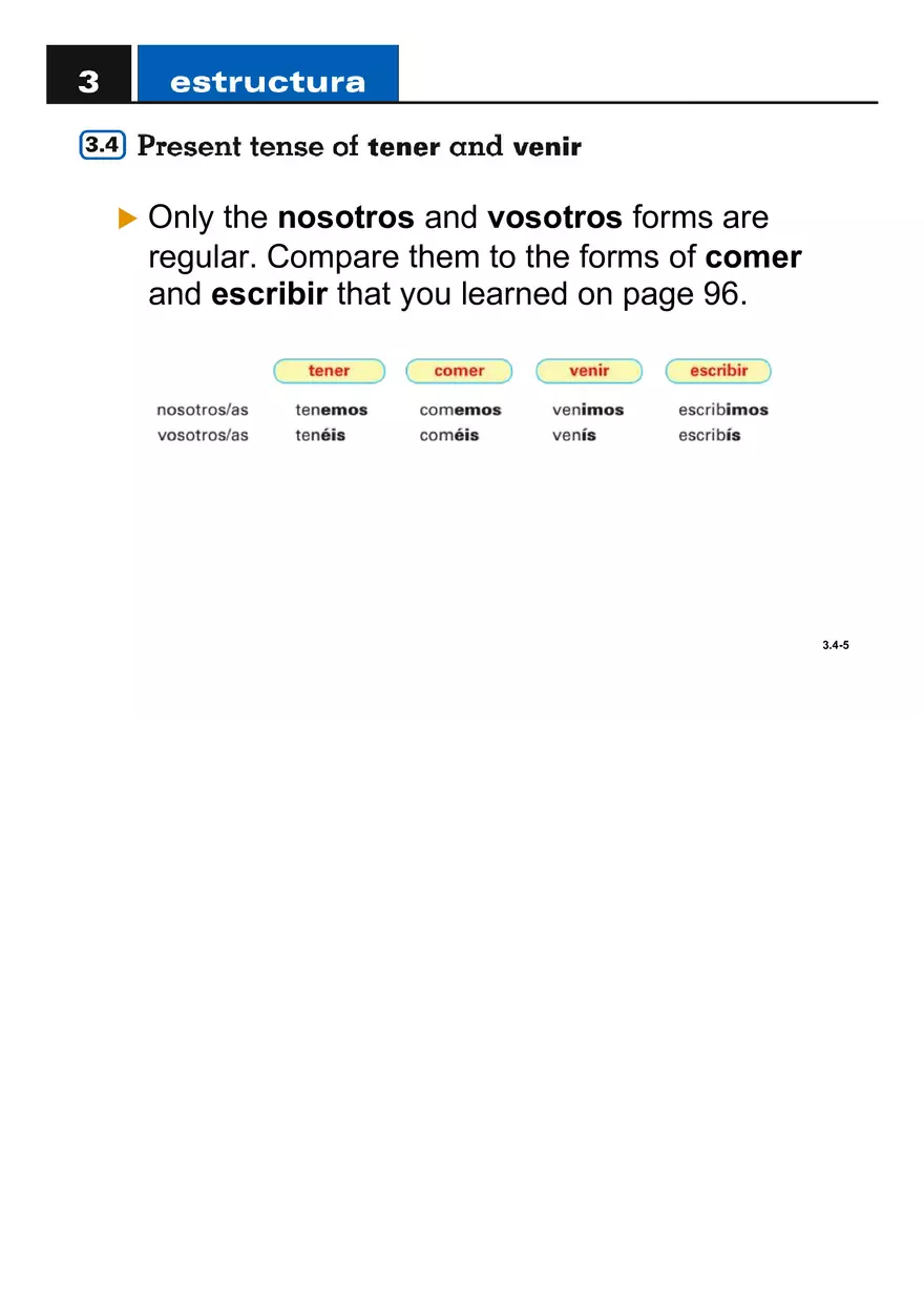 Present Tense of Tener and Venir - Page 5