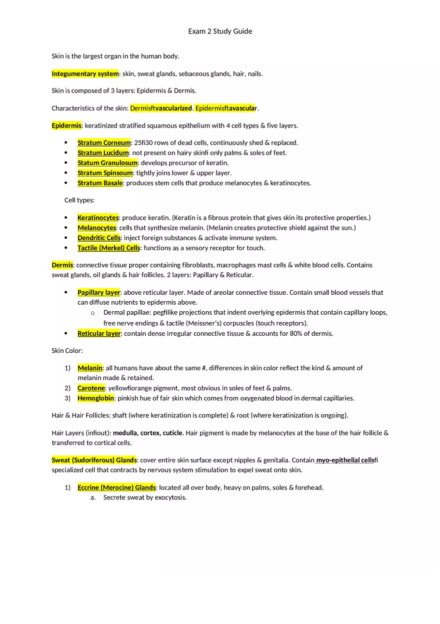 Exam 2 Study Guide Chapter 4 Tissues - Page 9