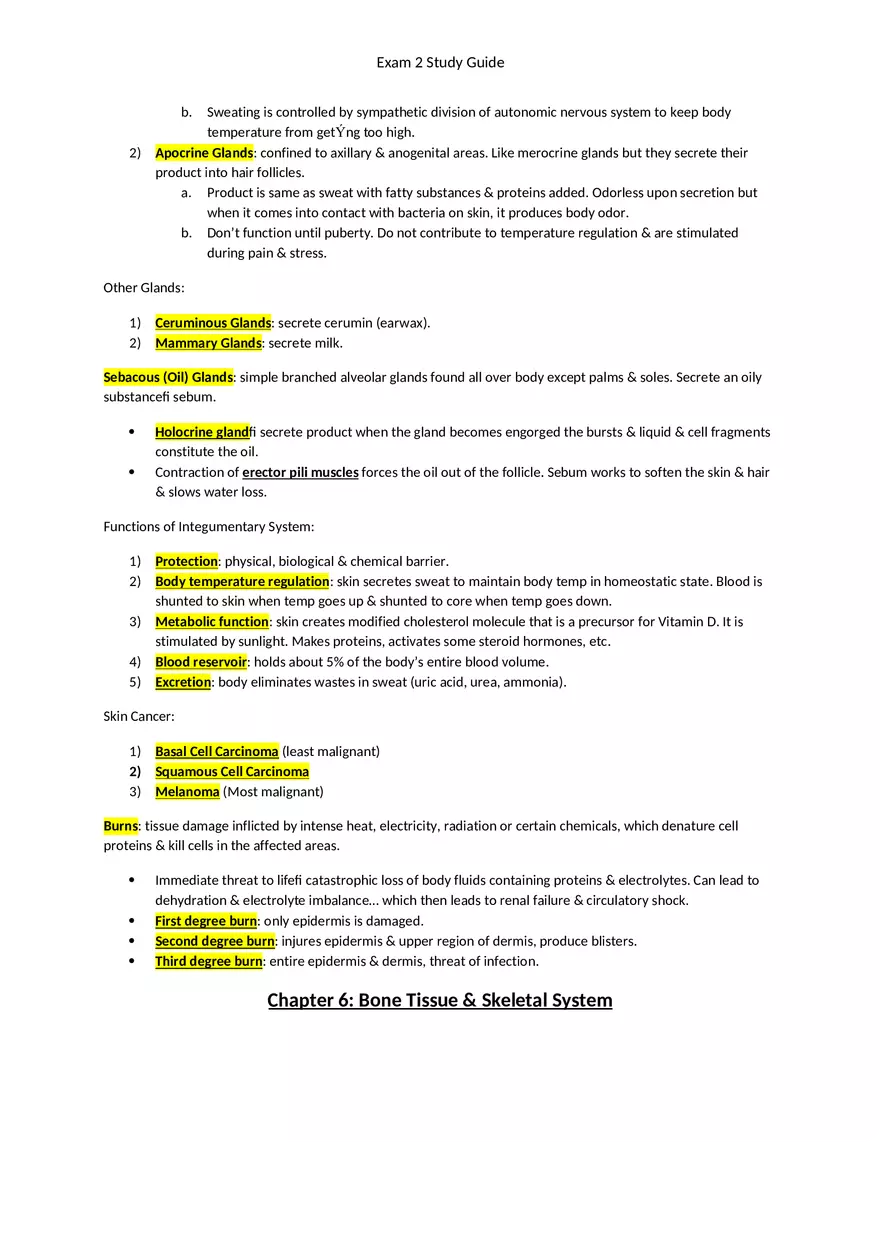 Exam 2 Study Guide Chapter 4 Tissues - Page 10