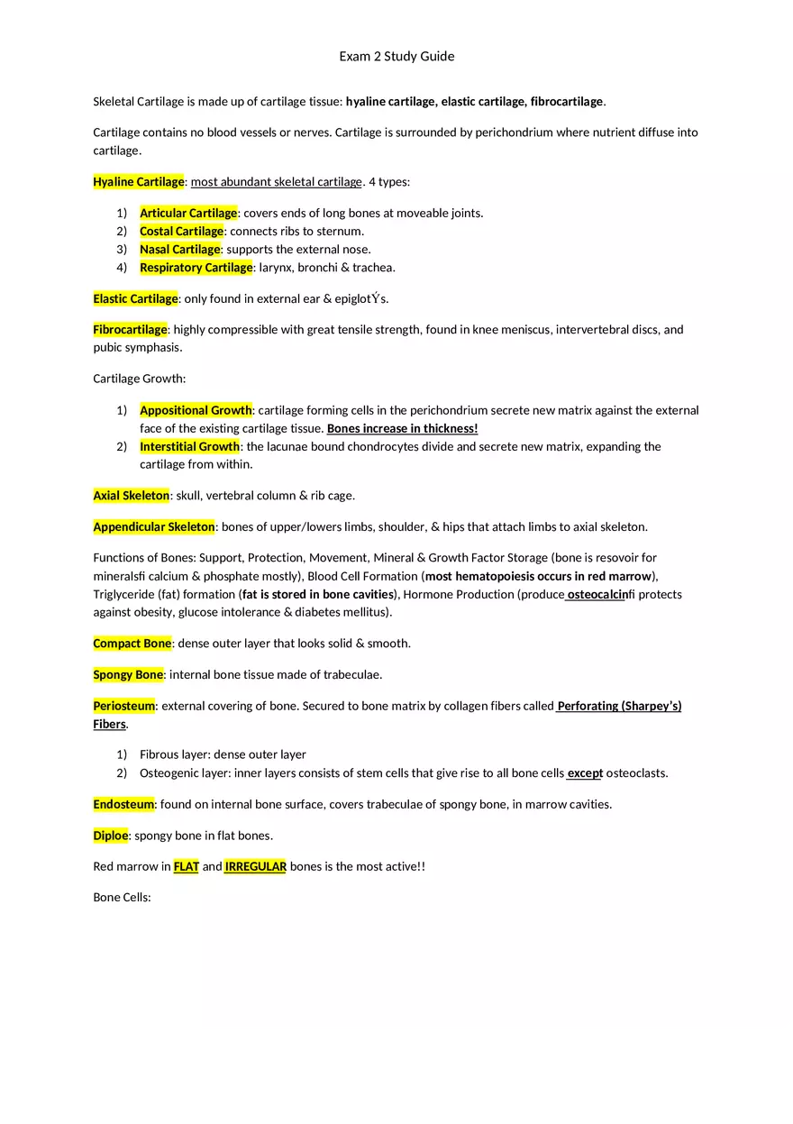 Exam 2 Study Guide Chapter 4 Tissues - Page 11