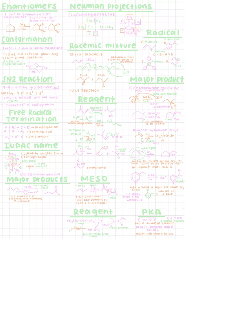 Organic Chemistry 1 Final Exam - Page 2