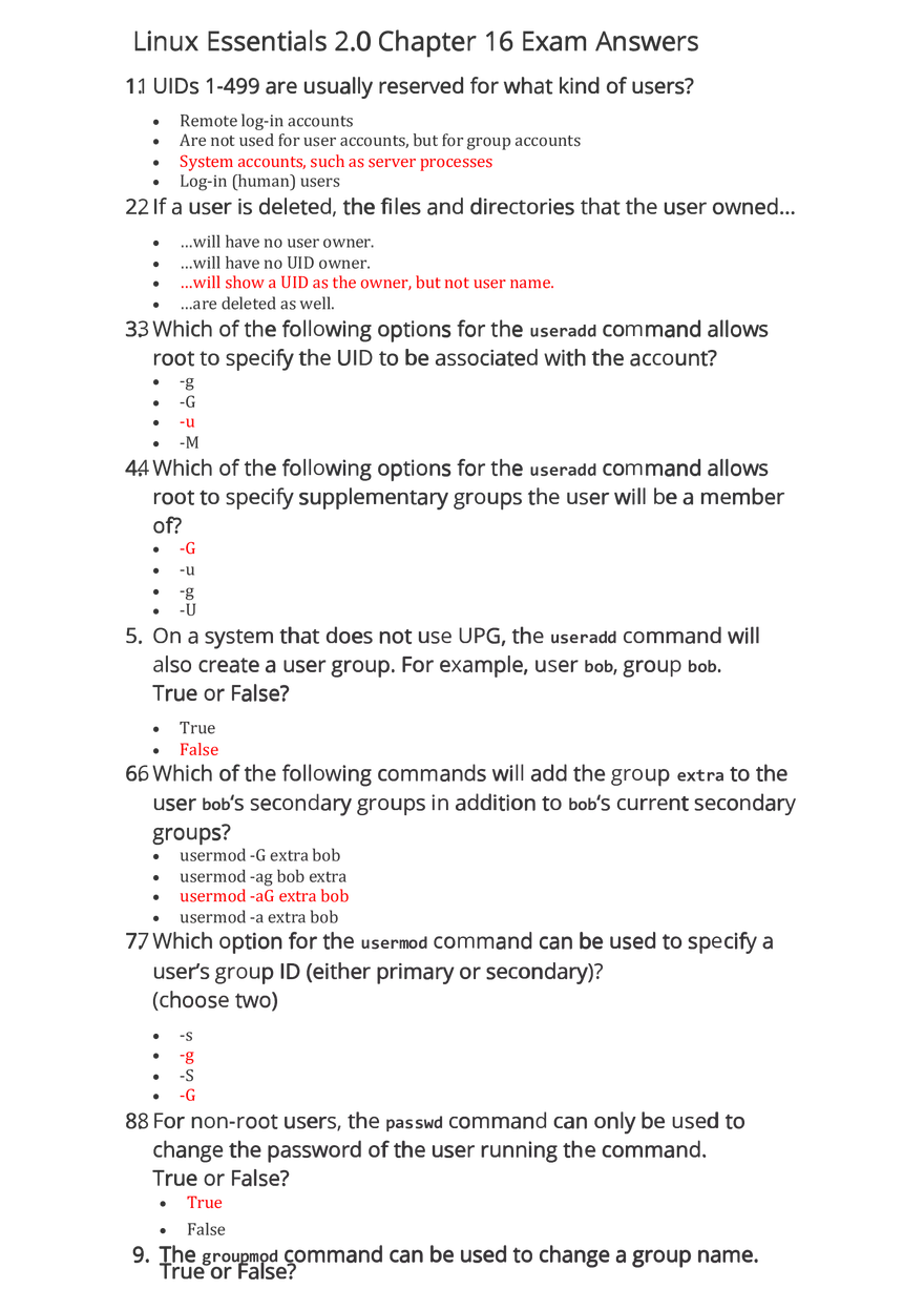 Linux Essentials 2.0 Chapter 16 Exam Answers - Page 1