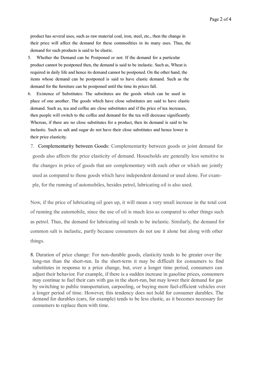 Determinants of Elasticity of Demand - Page 2