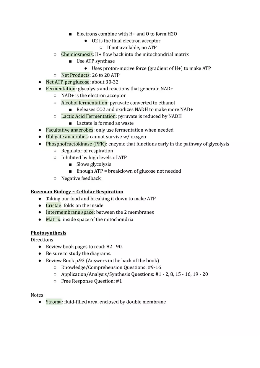 Unit 3 Cellular Energetics - Page 7
