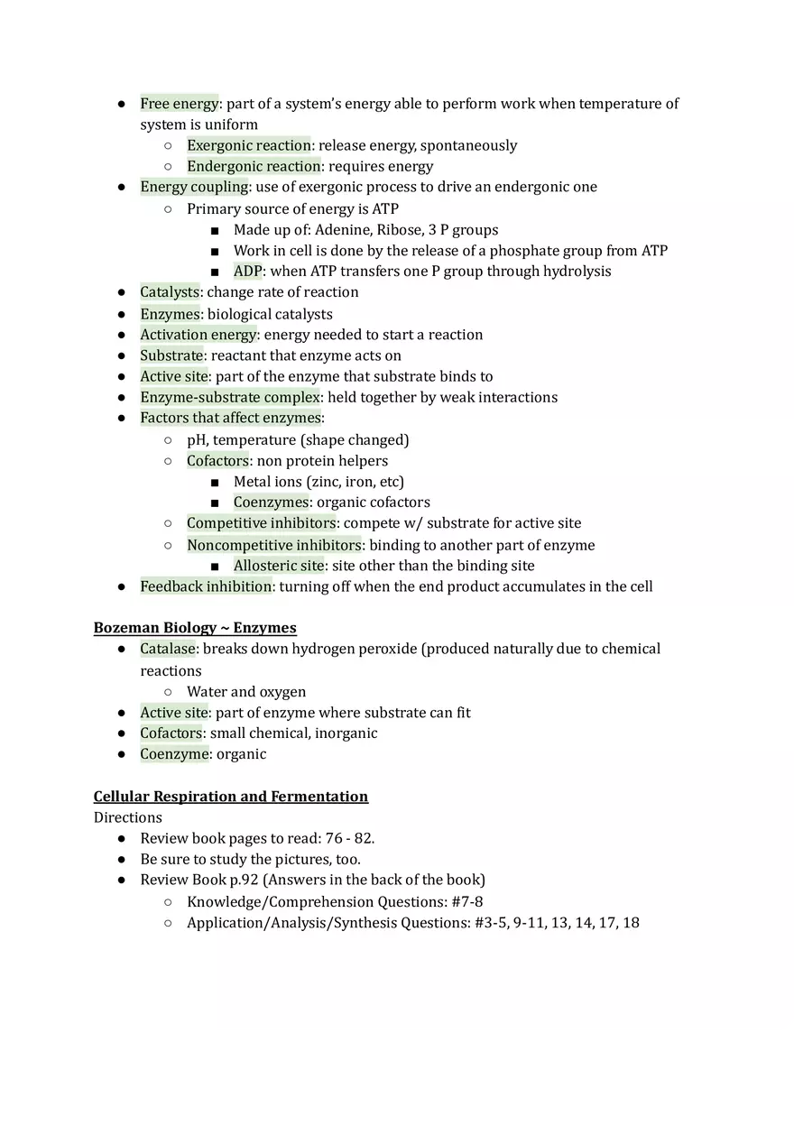 Unit 3 Cellular Energetics - Page 5
