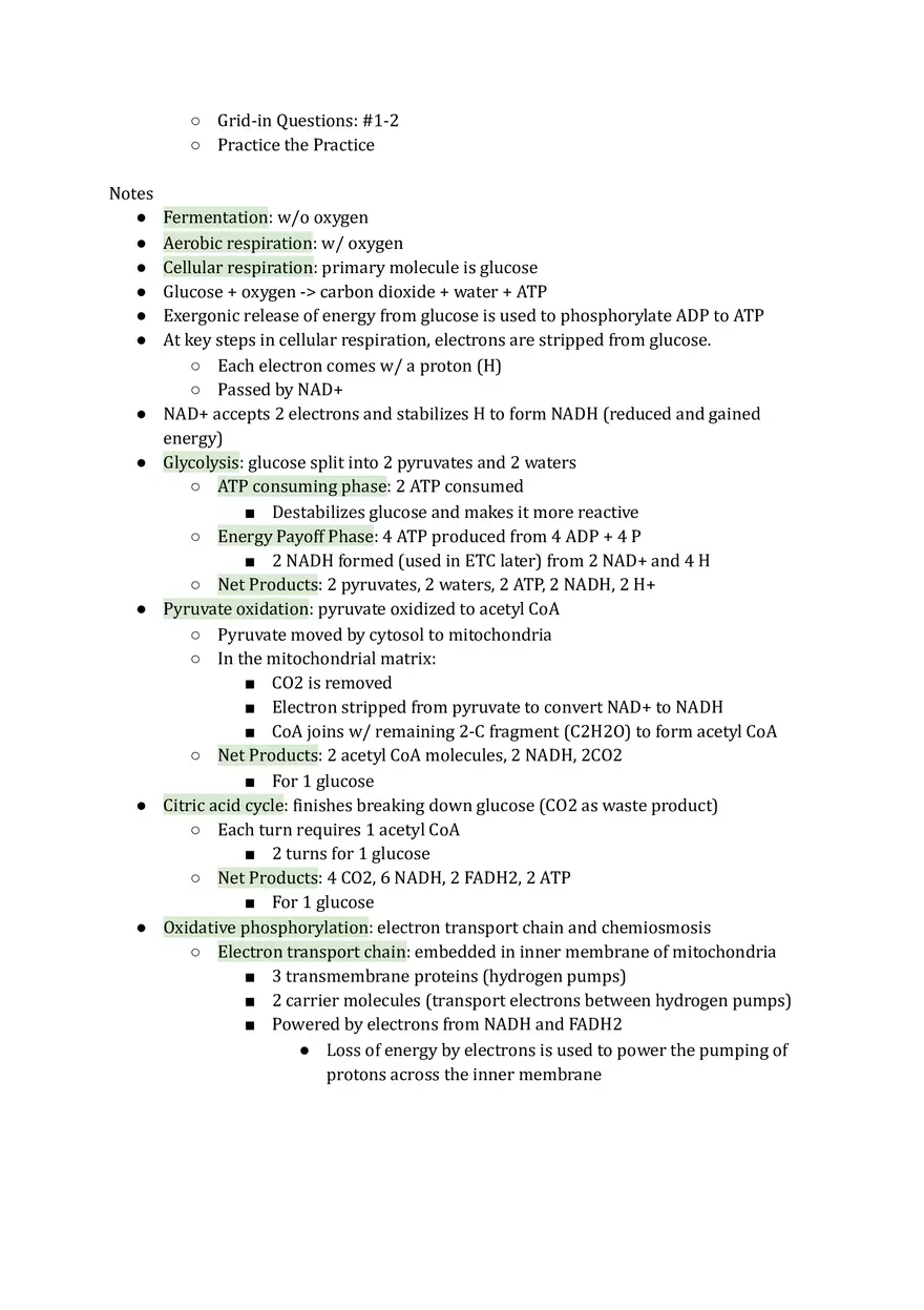 Unit 3 Cellular Energetics - Page 6